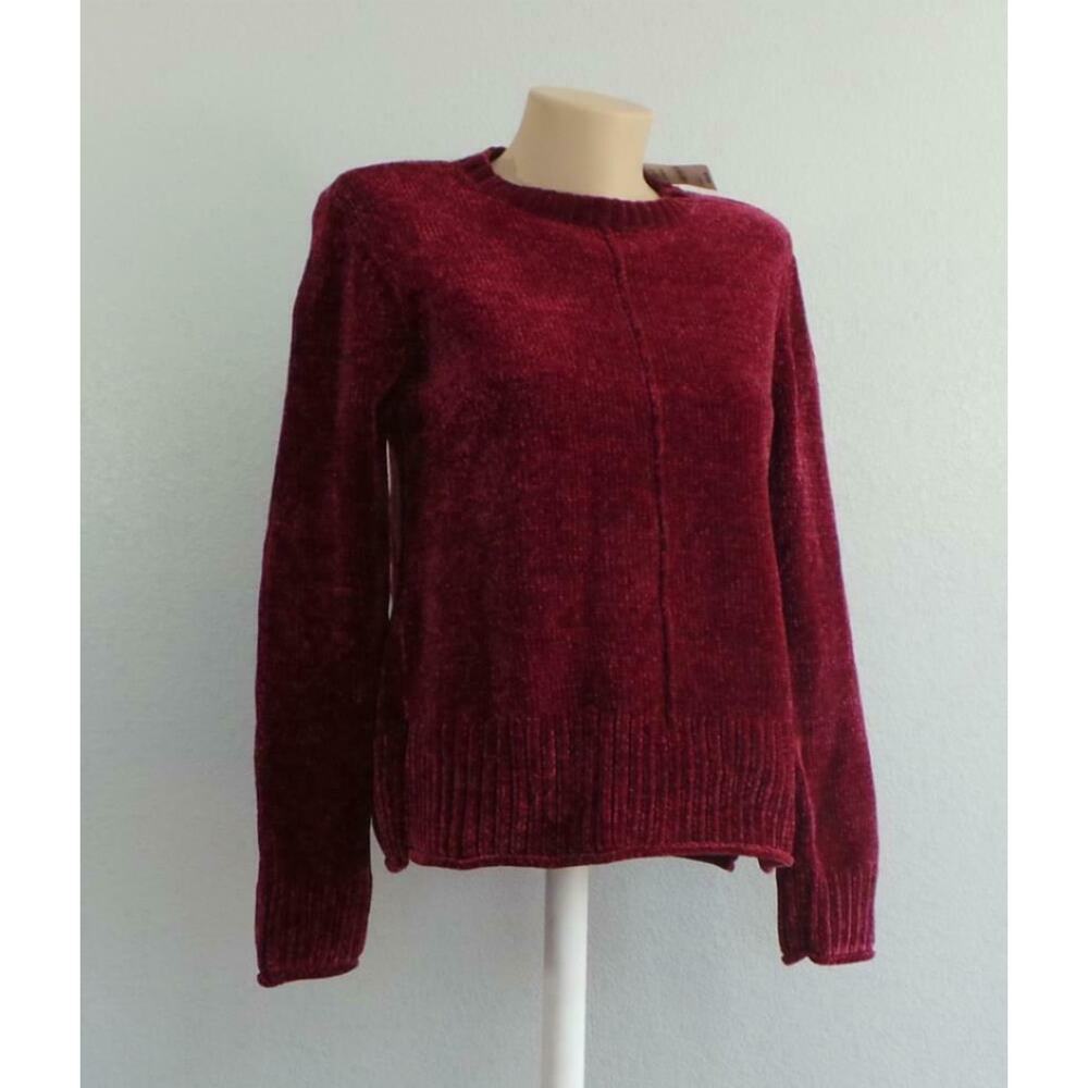Style & Co Chenille Sweater Red Cherry Pie XS Workwear Crew Neck Formal Holiday‎